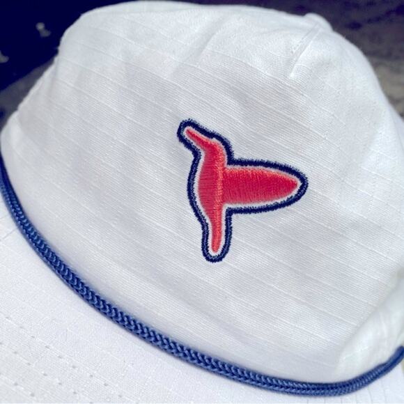 Birddogs White Navy Pink Snap Back Hat EUC - Picture 3 of 7